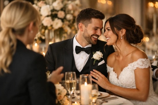 Couple profitant pleinement de son mariage accompagné par une wedding planner