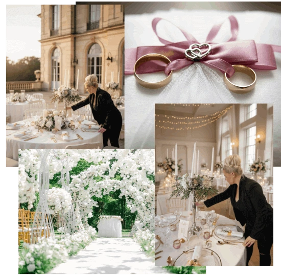 Décoration et scénographie de mariage sur mesure